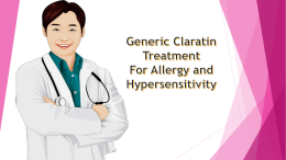 Generic Claratin Treatment For Allergy and Hypersensitivity
