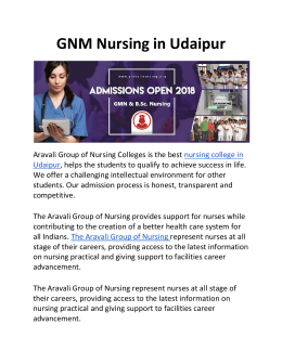 GNM Nursing in Udaipur